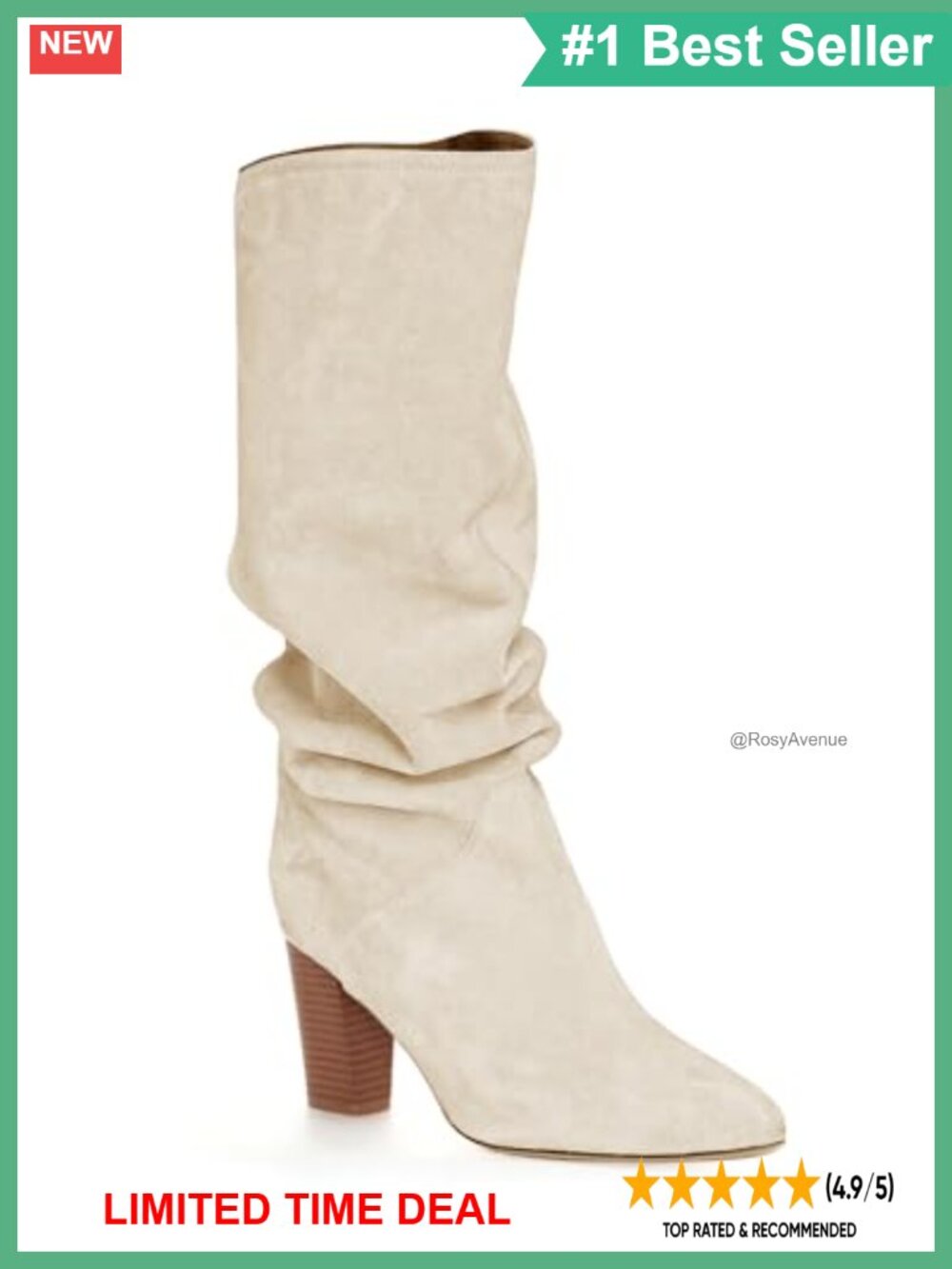 Womens Wide Calf Knee High Slouchy Boots Kitten Heel Pointed Toe Pull On Winter